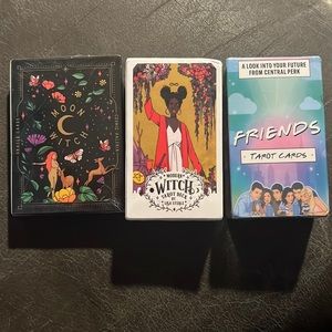 3 pack of new in wrapper Tarot Card decks -Modern Witch, Friends, and Moon Witch